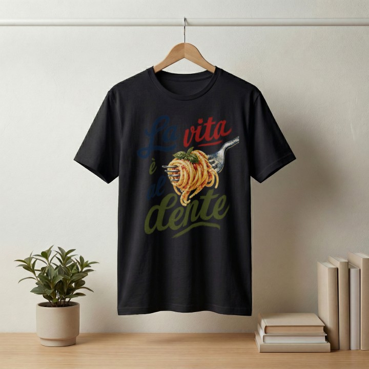 Koszulka - Vita al Sole - Makaron - La vita è al dente - Galeria - (000_1)_UNI_BLACK