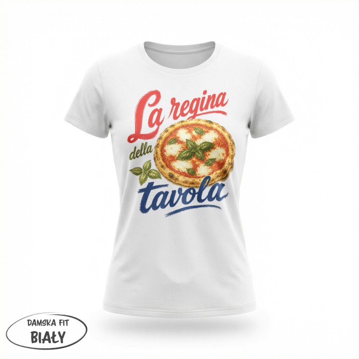 Koszulka - Vita al Sole - Pizza - La regina della tavola - Galeria - (01)_F190_LADY_White