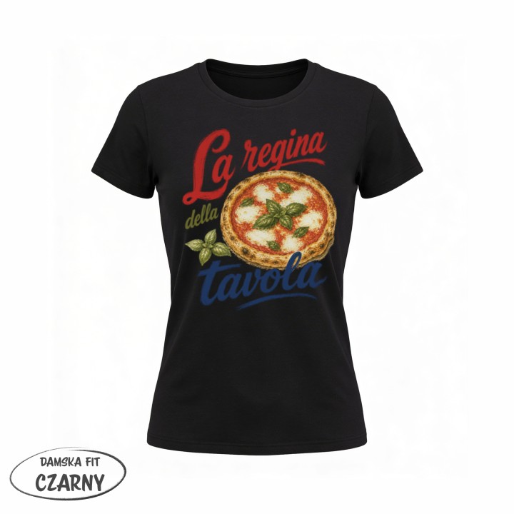 Koszulka - Vita al Sole - Pizza - La regina della tavola - Galeria - (02)_F190_LADY_Black