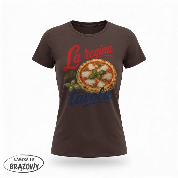 Koszulka - Vita al Sole - Pizza - La regina della tavola - Galeria - (03)_F190_LADY_Brown