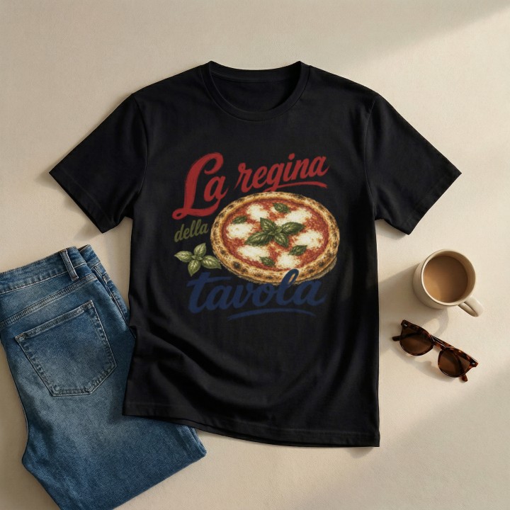 Koszulka - Vita al Sole - Pizza - La regina della tavola - Galeria - (000_1)_UNI_BLACK