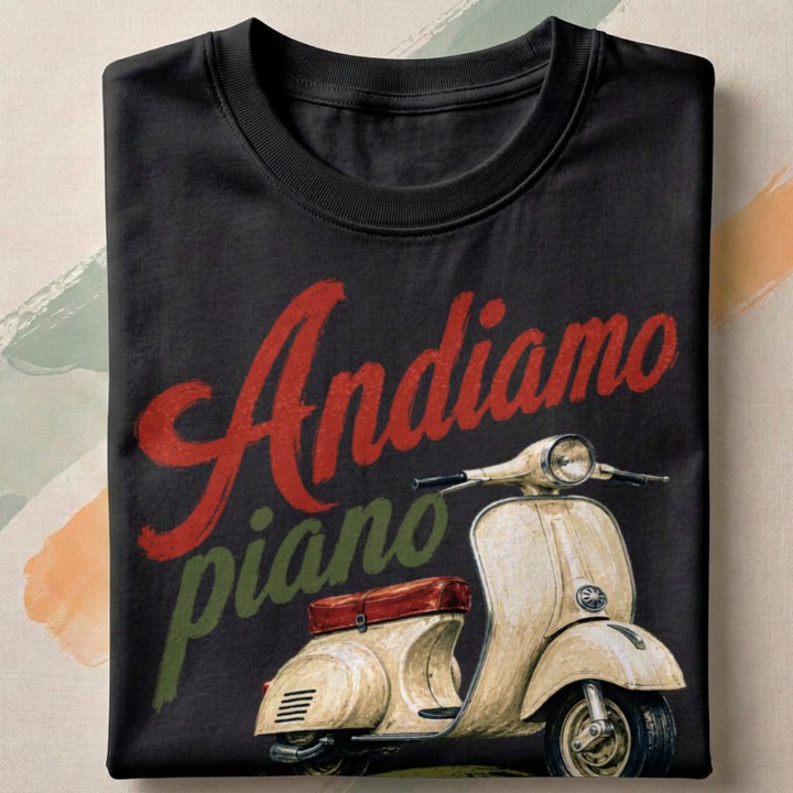 Koszulka La regina della tavola – Vespa Andiamo piano - Galeria - (000)_Miniatury