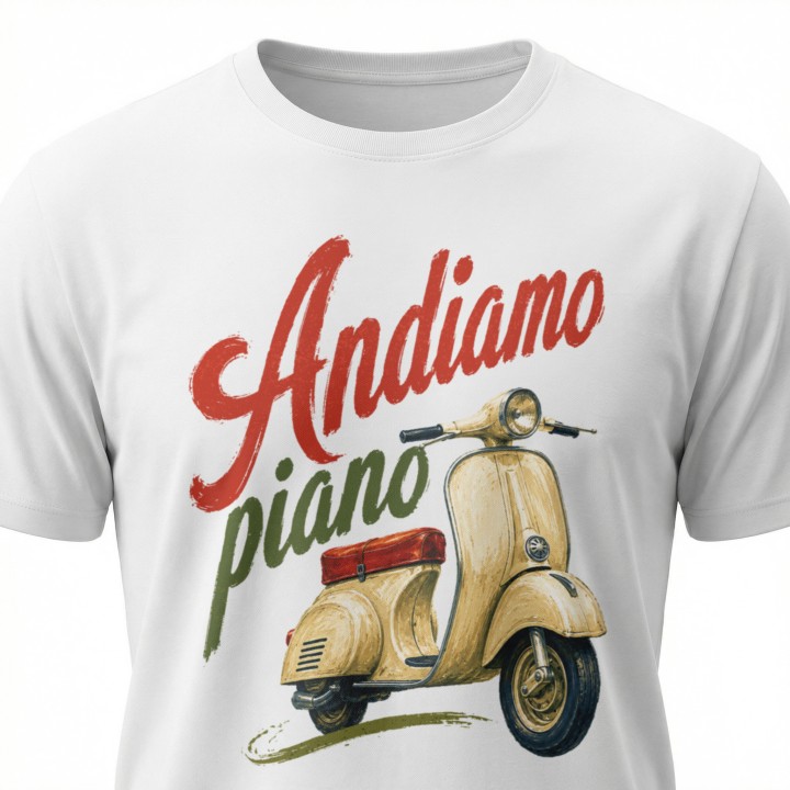 Koszulka La regina della tavola – Vespa Andiamo piano - Galeria - (000_2)_UNI_WHITE