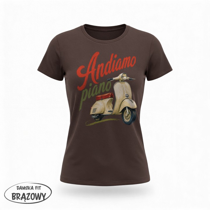Koszulka La regina della tavola – Vespa Andiamo piano - Galeria - (03)_F190_LADY_Brown