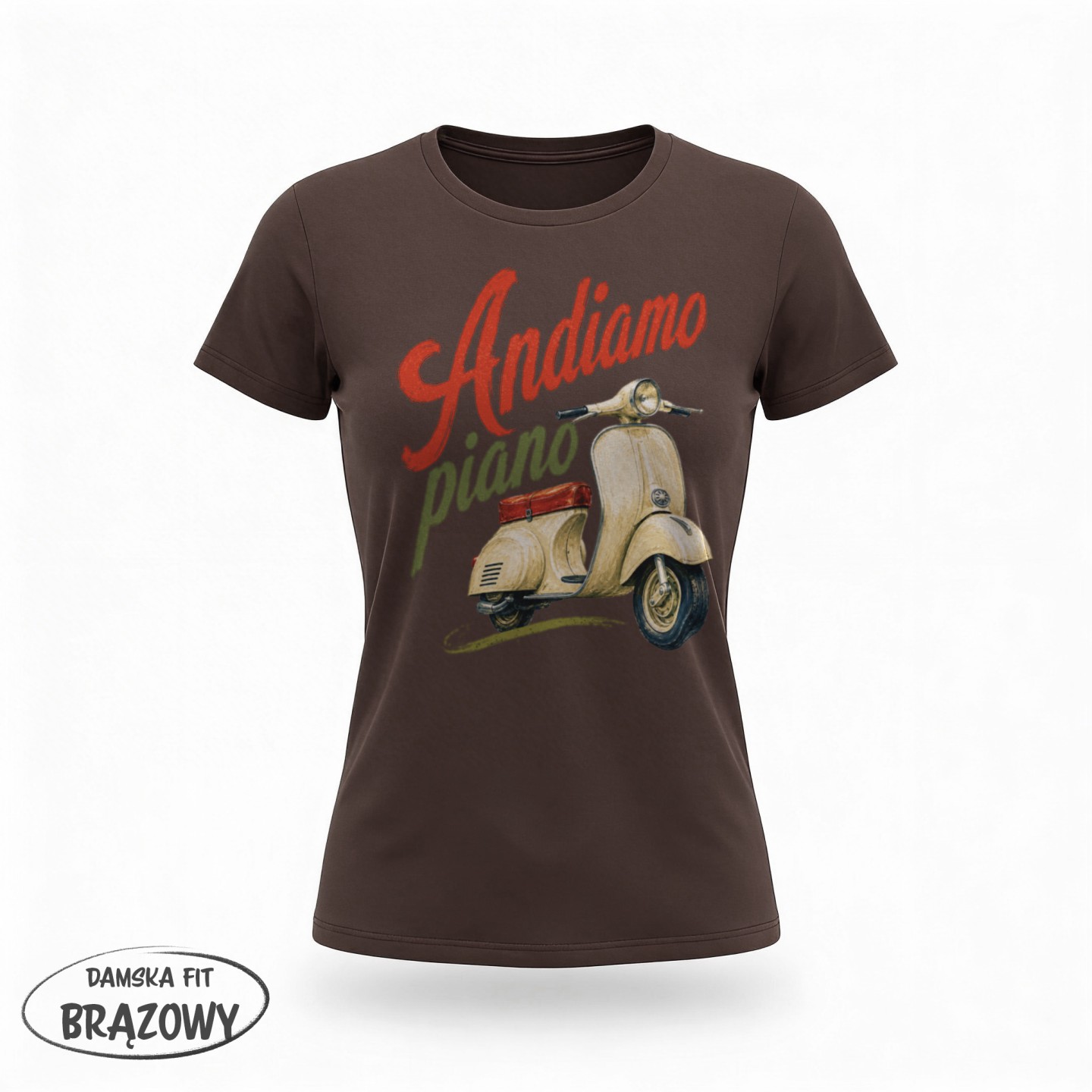 Koszulka La regina della tavola – Vespa Andiamo piano - Galeria - (03)_F190_LADY_Brown