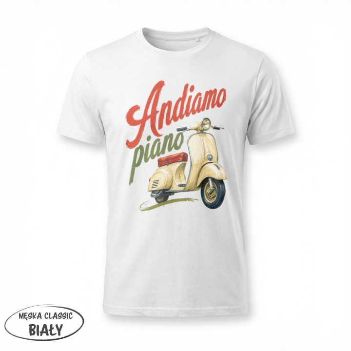 Koszulka La regina della tavola – Vespa Andiamo piano - Galeria - (11)_F190_MEN_White