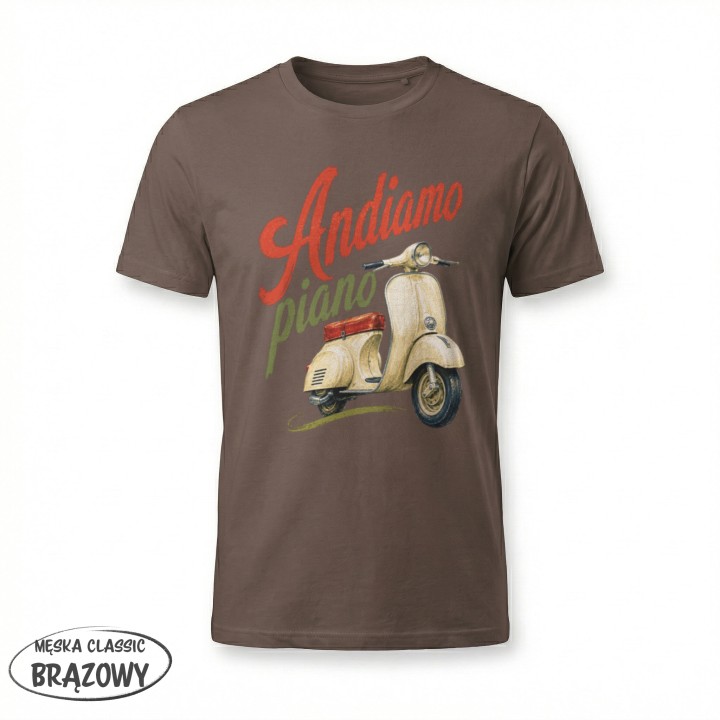 Koszulka La regina della tavola – Vespa Andiamo piano - Galeria - (14)_F190_MAN_Brown