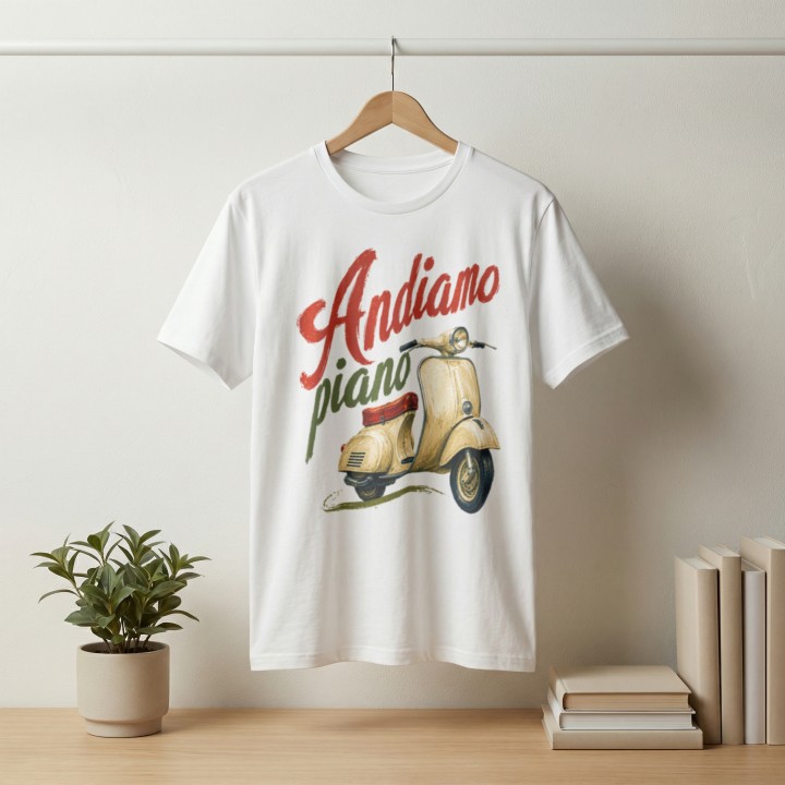 Koszulka La regina della tavola – Vespa Andiamo piano - Galeria - (000_2)_UNI_WHITE