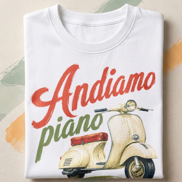 Koszulka La regina della tavola – Vespa Andiamo piano - Galeria - (000)_Miniatury