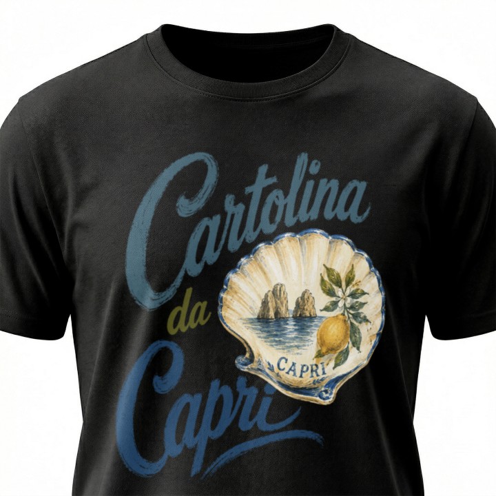 Koszulka - Vita al Sole - Małża Cartolina da Capri - Galeria - (000_1)_UNI_BLACK