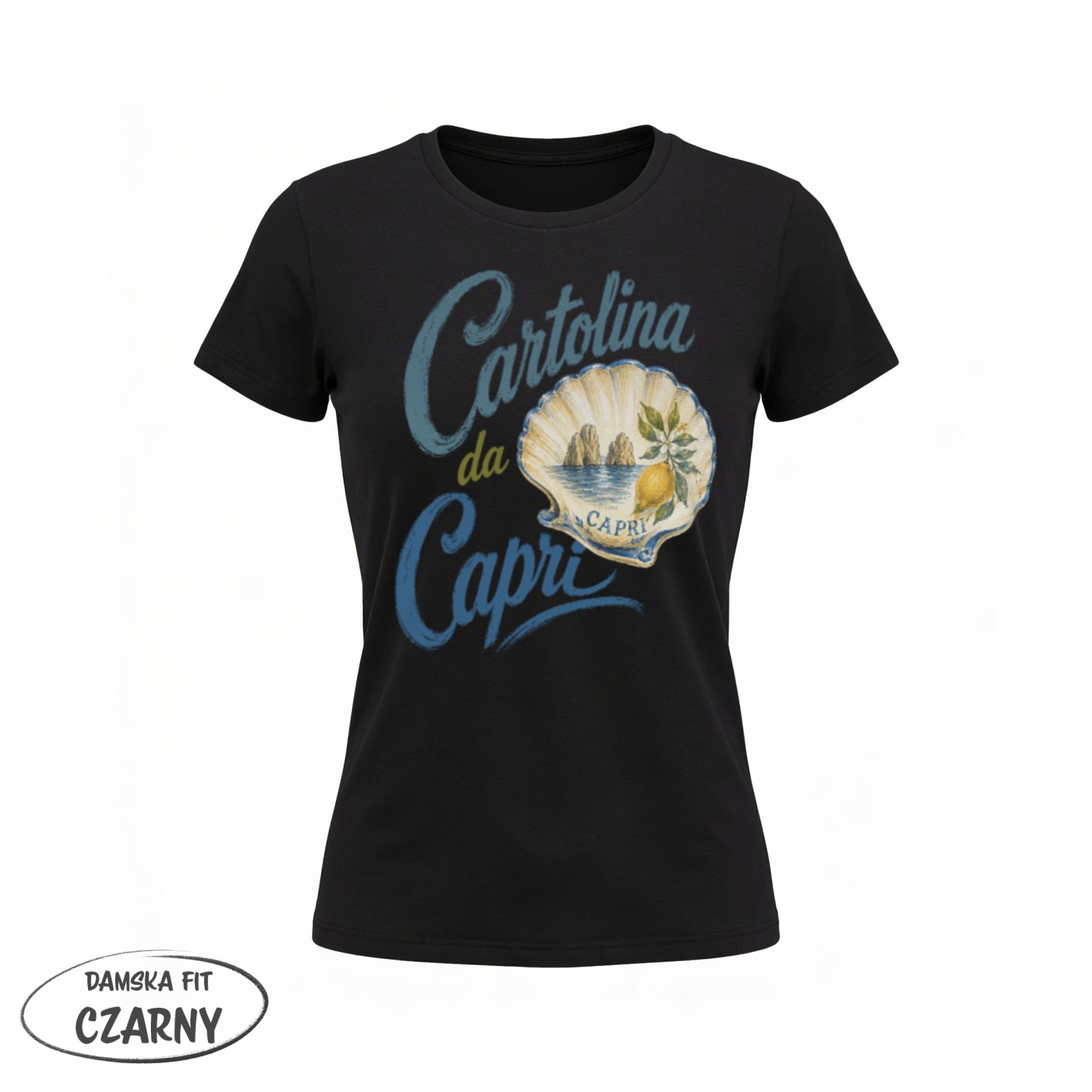 Koszulka - Vita al Sole - Małża Cartolina da Capri - Galeria - (02)_F190_LADY_Black