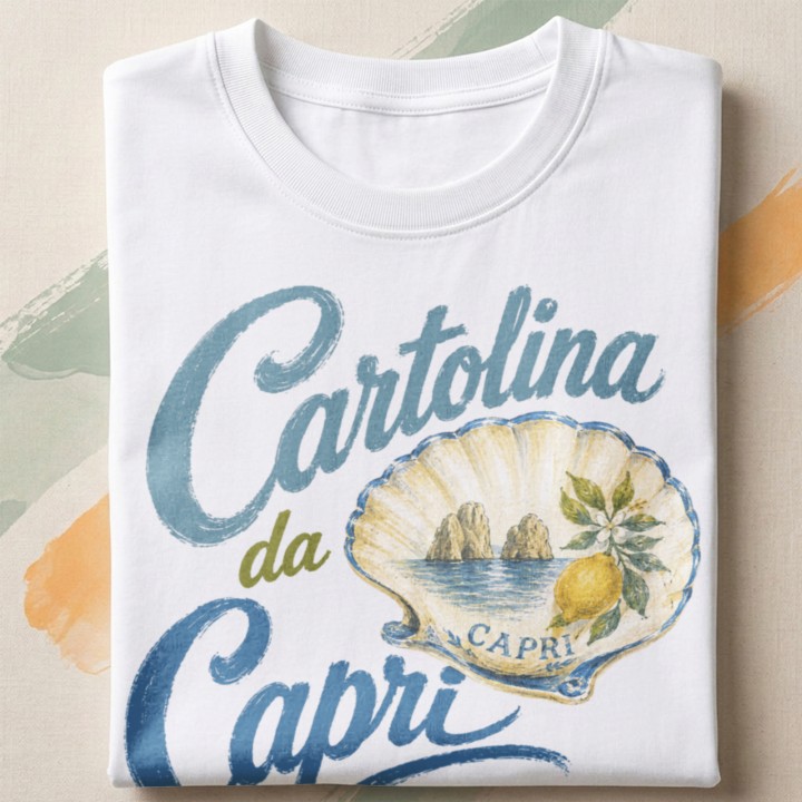 Koszulka - Vita al Sole - Małża Cartolina da Capri - Galeria - (000)_Miniatury