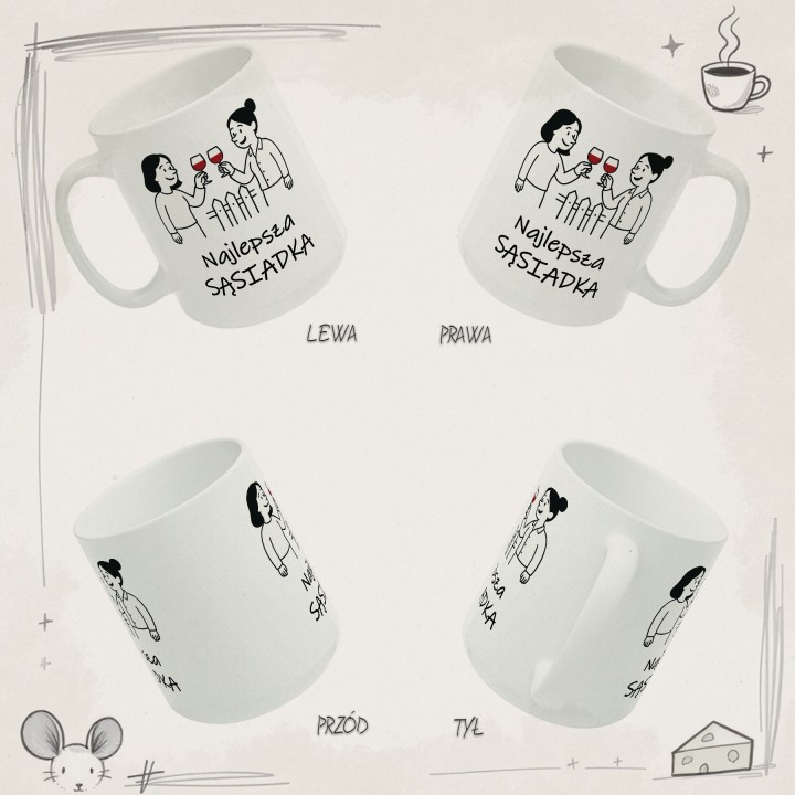 Kubek „Najlepsza Sąsiadka” – prezent dla sąsiadki z humorem