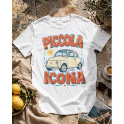 Koszulka Fiat 500 Piccola Icona | Vita al Sole – włoski nadruk retro