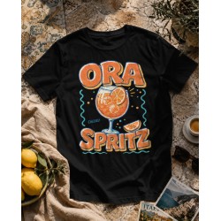 Koszulka ORA SPRITZ z pomarańczowym drinkiem | Vita al Sole – koszulka z Aperolem