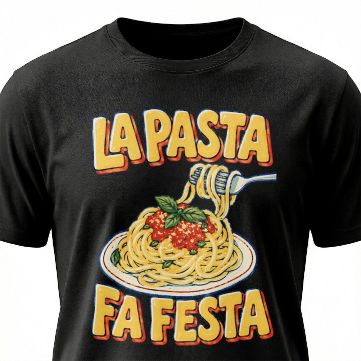 Koszulka - Vita al Sole - Pasta makaron - Galeria - (000_1)_UNI_BLACK