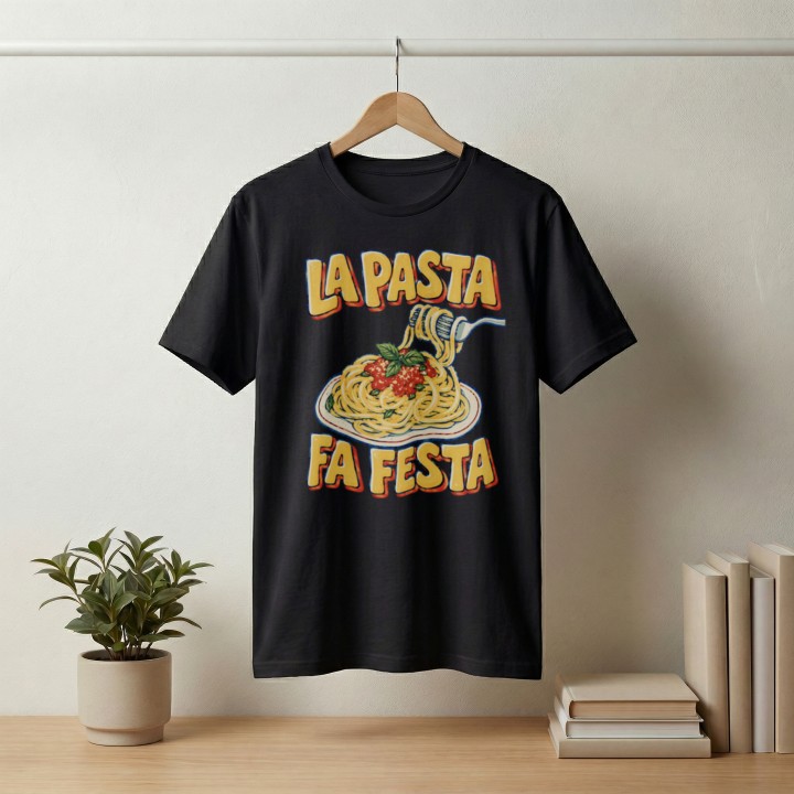 Koszulka - Vita al Sole - Pasta makaron - Galeria - (000_1)_UNI_BLACK