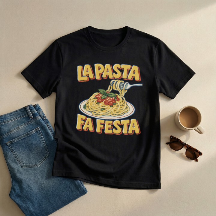 Koszulka - Vita al Sole - Pasta makaron - Galeria - (000_1)_UNI_BLACK