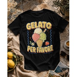 Koszulka Gelato Per Favore z lodami | Vita al Sole – włoski nadruk retro
