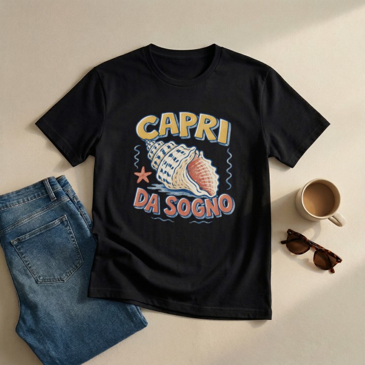 Koszulka - Vita al Sole - Capri Muszla - Galeria - (000_1)_UNI_BLACK