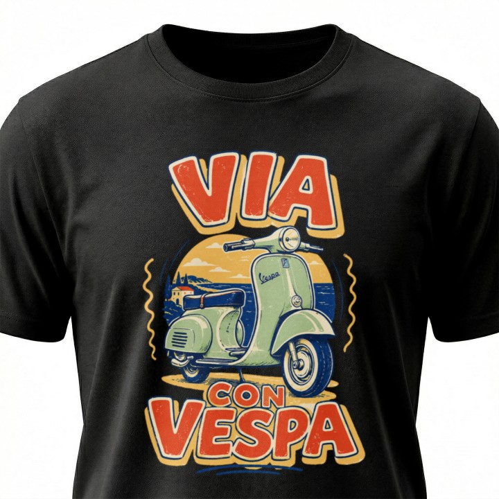 Koszulka - Vita al Sole - Vespa - Galeria - (000_1)_UNI_BLACK