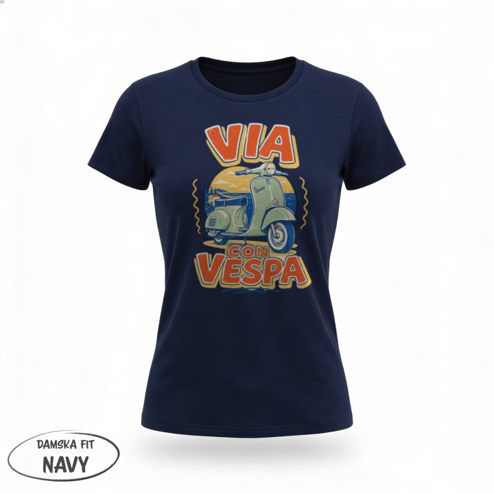 Koszulka - Vita al Sole - Vespa - Galeria - (08)_F190_LADY_Navy