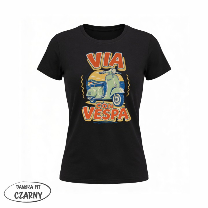 Koszulka - Vita al Sole - Vespa - Galeria - (02)_F190_LADY_Black