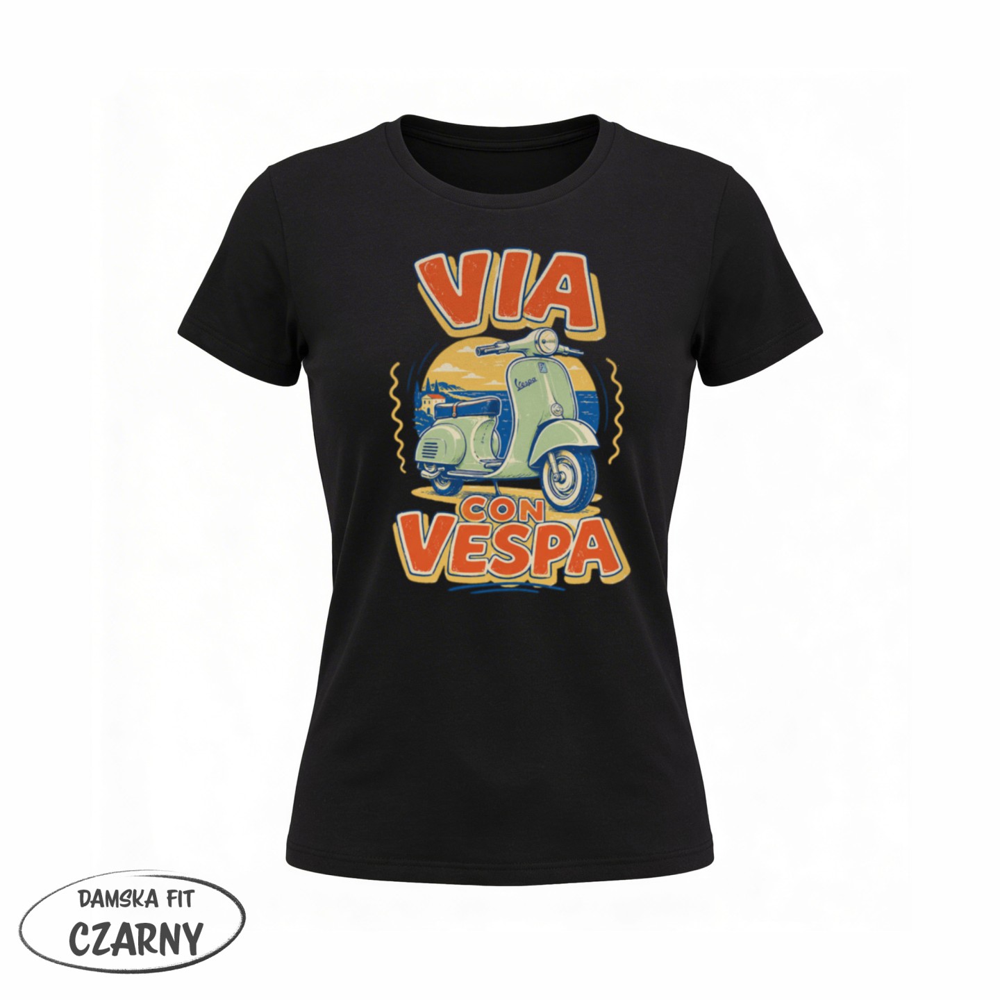 Koszulka - Vita al Sole - Vespa - Galeria - (02)_F190_LADY_Black