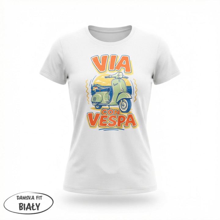 Koszulka - Vita al Sole - Vespa - Galeria - (01)_F190_LADY_White