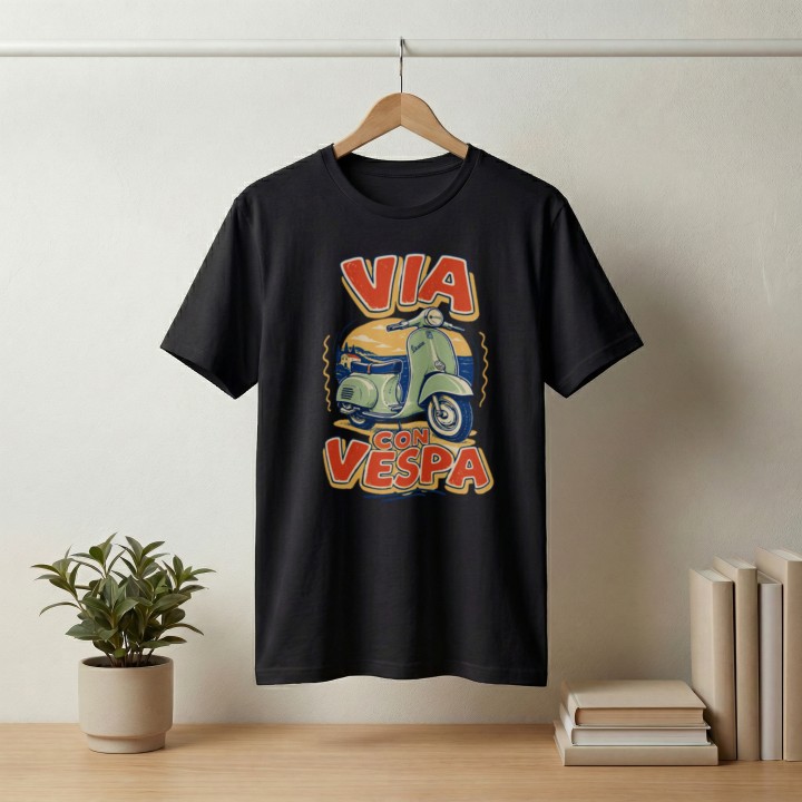 Koszulka - Vita al Sole - Vespa - Galeria - (000_1)_UNI_BLACK