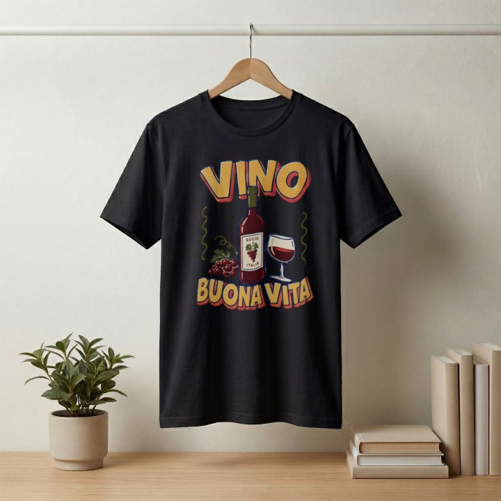 Koszulka - Vita al Sole - Wino - Galeria - (000_1)_UNI_BLACK