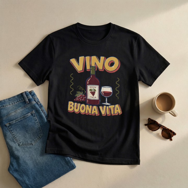 Koszulka - Vita al Sole - Wino - Galeria - (000_1)_UNI_BLACK
