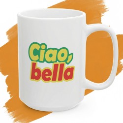 Kubek z nadrukiem „Ciao, bella” – kolorowy prezent dla niej