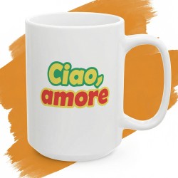 Kubek z nadrukiem Ciao Amore – włoski akcent dla bliskiej osoby