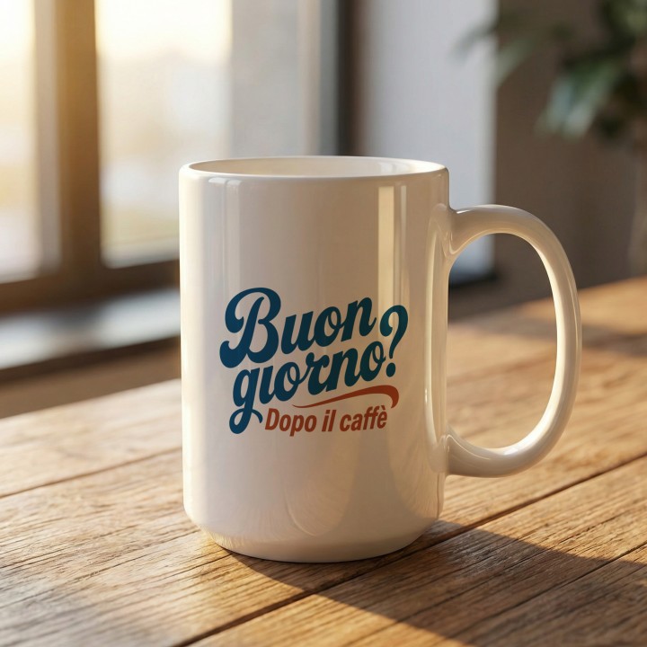 Włoski napis - Buongiorno? Dopo il cafe - Main - (B)_1_Basic_White_15Oz