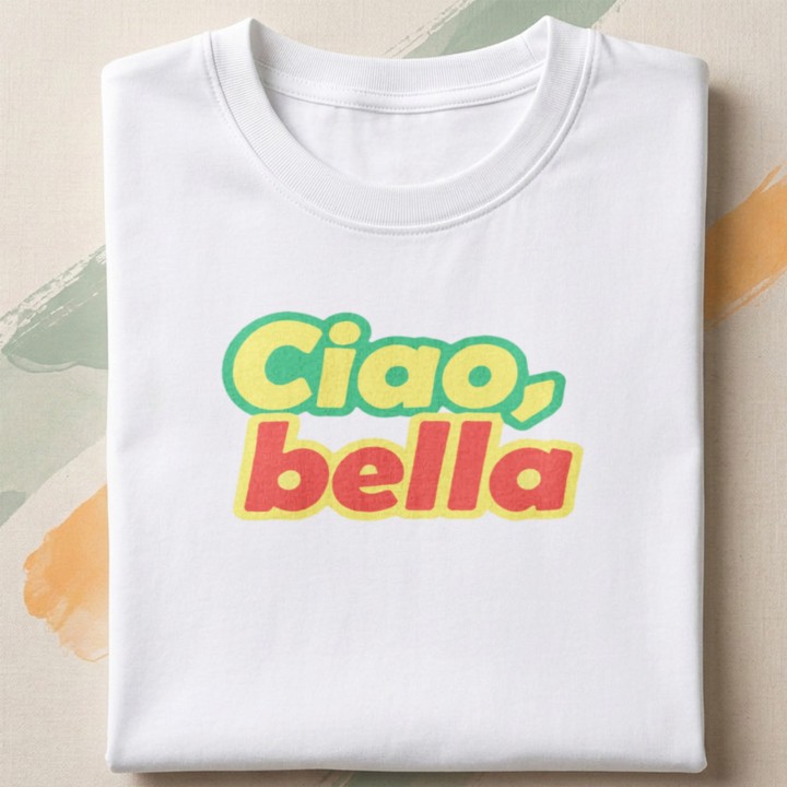 Koszulka damska Ciao Bella | T-shirt z włoskim motywem