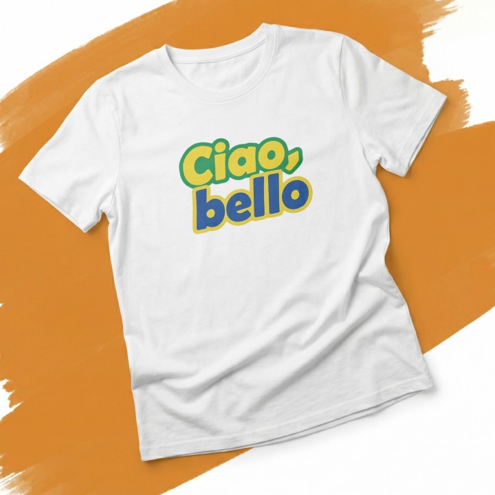 Koszulka męska Ciao Bello – t-shirt z włoskim napisem