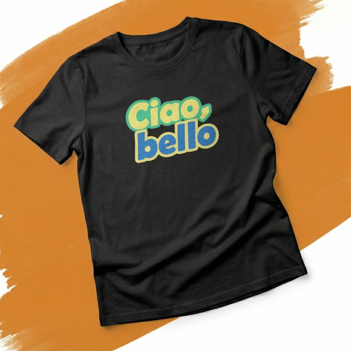 Koszulka męska Ciao Bello – t-shirt z włoskim napisem