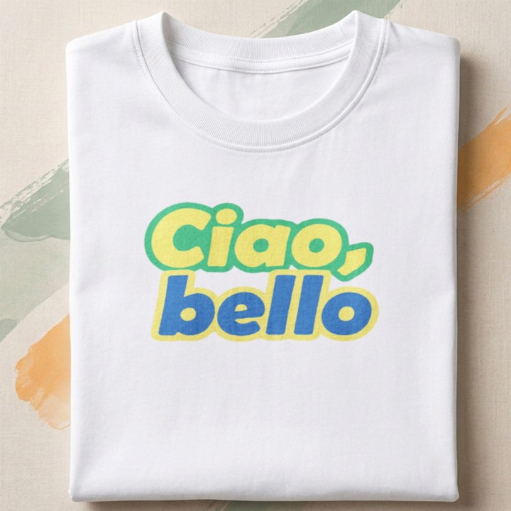 Koszulka męska Ciao Bello – t-shirt z włoskim napisem