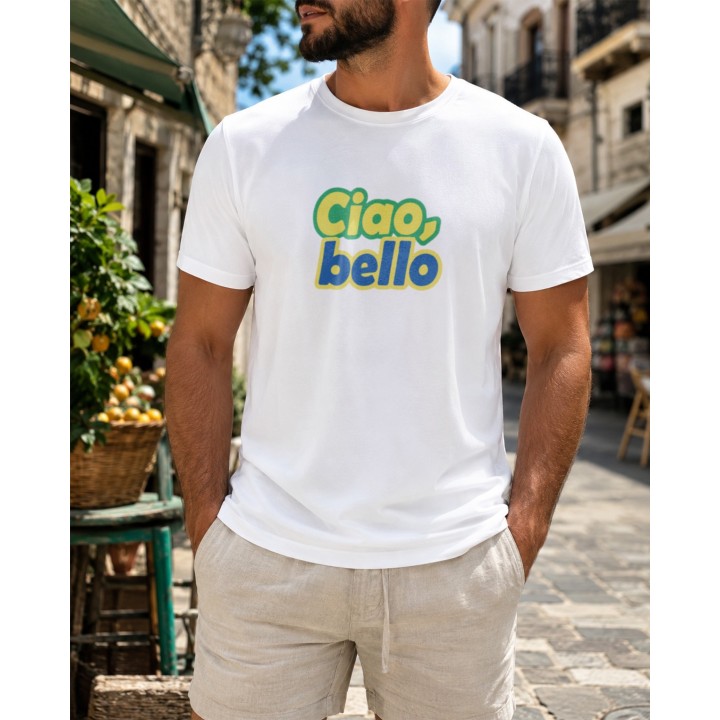 Koszulka męska Ciao Bello – t-shirt z włoskim napisem