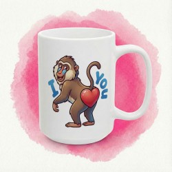 Kubek „I Love You” z małpką  - humorystyczny prezent dla par