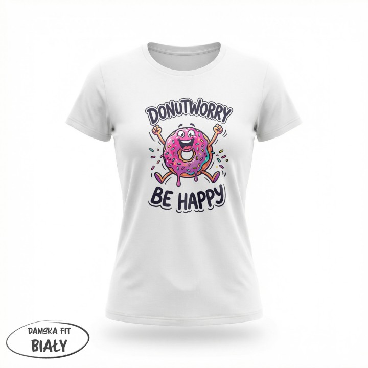 Donut worry be happy Z pączkiem - Galeria - (01)_F190_LADY_White