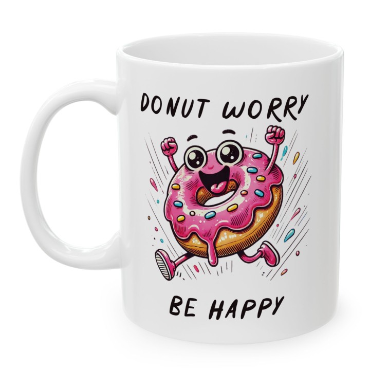 Donut worry be happy - Main - (B)_1_Basic-White_11Oz