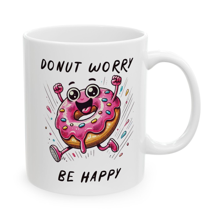 Donut worry be happy - Main - (B)_1_Basic-White_11Oz
