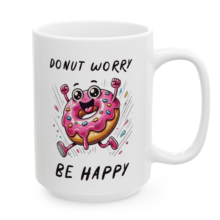 Donut worry be happy - Main - (B)_1_Basic_White_15Oz