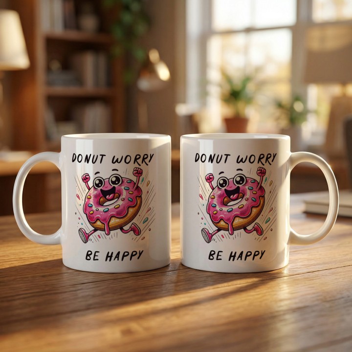 Donut worry be happy - Main - (B)_1_Basic-White_11Oz