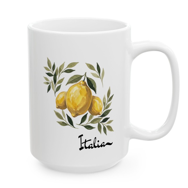 Cytryny i napis Italy - Main - (B)_1_Basic_White_15Oz