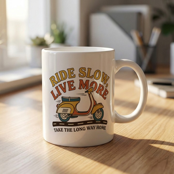 Vespa - Ride Slow Live more - Main - (B)_1_Basic-White_11Oz