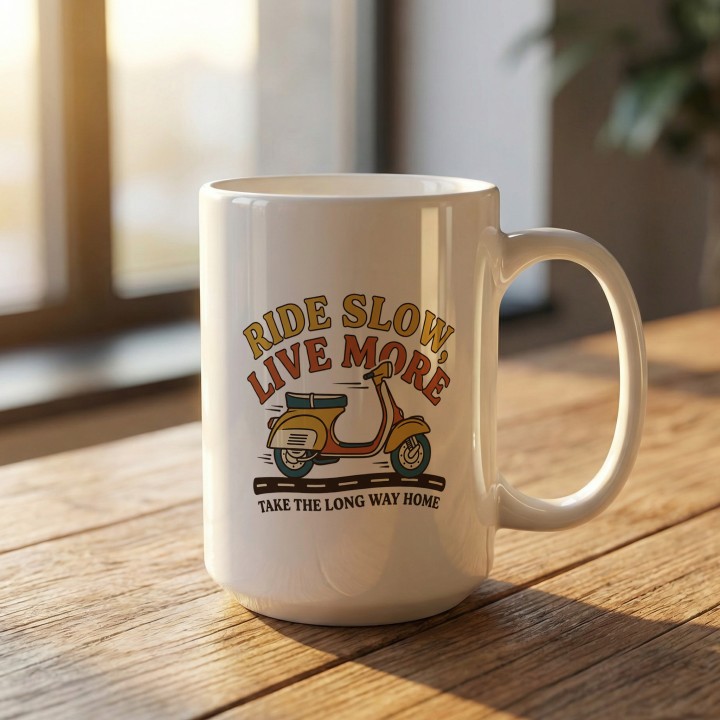 Vespa - Ride Slow Live more - Main - (B)_1_Basic_White_15Oz