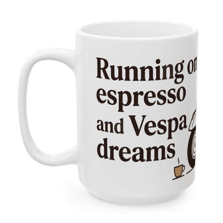 Vespa - running on espresso and vespa Dreams - Main - (B)_1_Basic_White_15Oz